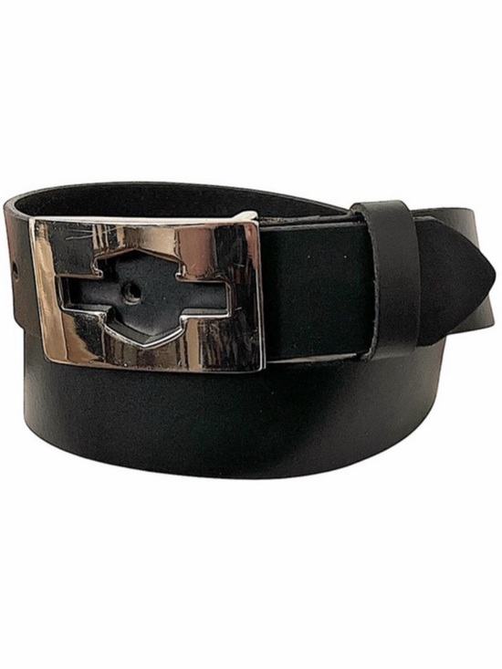 Harley-Davidson Accessories - Harley Davidson Vintage Black leather Belt Bar Shield Cutout iconic Logo Buckle